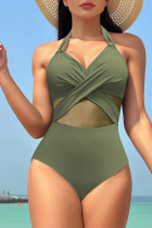 Halter Neck Wrapped One Piece Swimwear