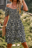 Ruffle Floral Splicing Dress