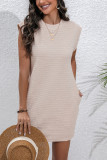 Sleeveless Plain Texture Dress