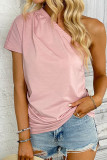 Pink One Drop Shoulder Top