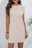 Sleeveless Plain Texture Dress