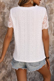 White Eyelet Lace Crochet Top