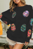 Easter Egg Sequin Patchwork Sweatshirt