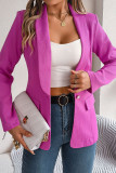 Plain Lapel Collar One Button Jacket