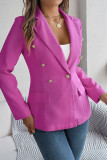Plain Lapel Collar Metal Button Jacket