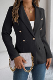 Plain Lapel Collar Metal Button Jacket