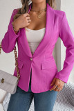 Plain Lapel Collar One Button Jacket