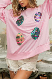 Easter Egg Sequin Patchwork Sweatshirt