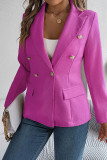 Plain Lapel Collar Metal Button Jacket