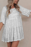 Sequin Glitter Smocked Dress