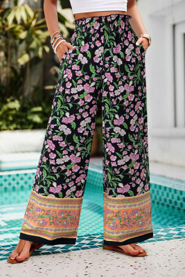 Wide Leg Floral Pants