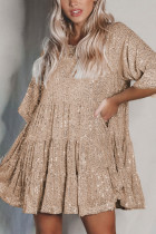 Sequin Glitter Smocked Dress