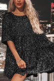 Sequin Glitter Smocked Dress