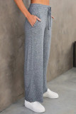 High Waist Drawstring Plain Jogger Pants