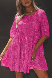 Sequin Glitter Smocked Dress