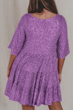 Sequin Glitter Smocked Dress