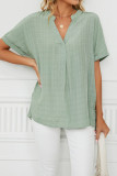 Plain Fold Sleeves V Neck Top