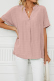 Plain Fold Sleeves V Neck Top