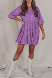Sequin Glitter Smocked Dress