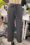 High Waist Drawstring Plain Jogger Pants