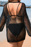 Knitting Backless Beach Cover Up