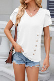 Plain Side Button Turlip Sleeves Jersey Top