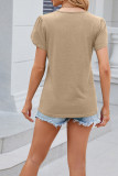 Plain Side Button Turlip Sleeves Jersey Top