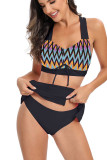 Printed Ruched Bikini Set