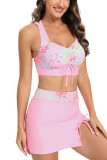 Printed Ruched Bikini Set