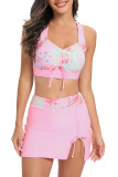 Printed Ruched Bikini Set