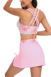 Printed Ruched Bikini Set
