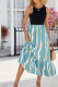 Color Block Striped Sleevless Maxi Dress