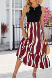 Color Block Striped Sleevless Maxi Dress