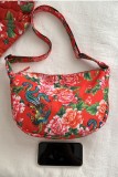 Nylon Floral Printed Crossbody Bag