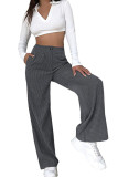 Plain Pockets High Waist Corduroy Pants