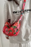 Nylon Floral Printed Crossbody Bag