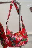 Nylon Floral Printed Crossbody Bag