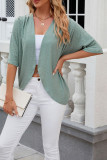 Plain Eyelet Pattern Open Kimono