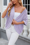 Plain Eyelet Pattern Open Kimono