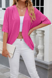 Plain Eyelet Pattern Open Kimono