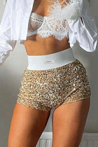 Sequin High Waist Shorts