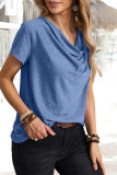 Plain Swing Collar Jersey Top