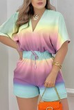 Tie Dye Elastic Wasit One Piece Romper