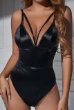 Black Spaghetti One Piece Bodysuit