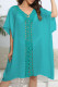 Plain V Neck Crochet Knit Splicing Beach Dress