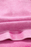 Pink Ribbed Mineral Wash Racerback Cropped Tank Top