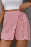 Pink Textured Shorts
