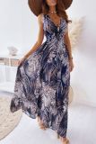 Sleeveless V Neck Floral Maxi Dress