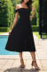 Black Off Shoulder Smocked Dress