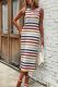 Multicolor Striped Print Sleeveless Maxi Dress